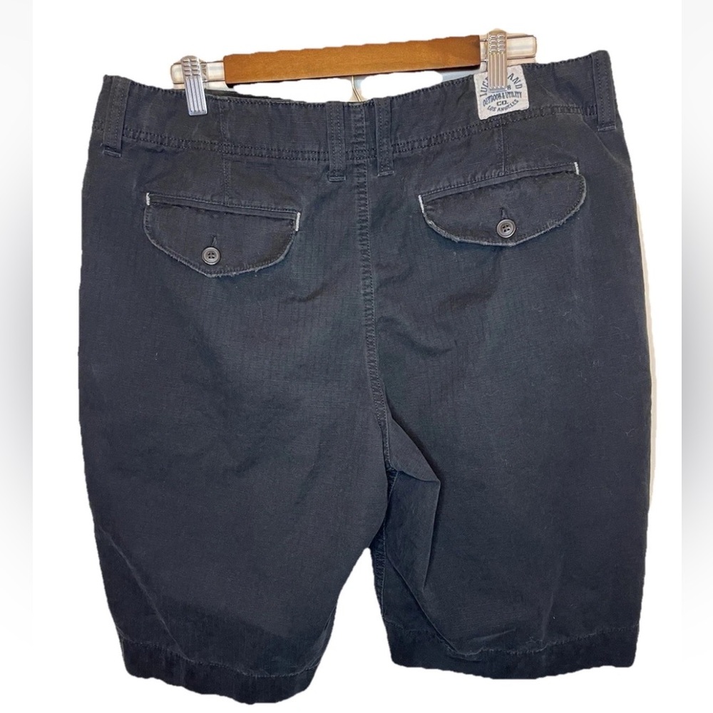 Lucky Brand Men’s Black Cotton Shorts Size 36 Chino Flat Front Pockets EUC - Picture 4 of 7